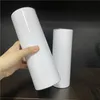 USA CA Stock 20 oz Straight White Blanks Tall skinny Sublimation angle droit Flat Edge Arc Double paroi Tumblers pour sublimation