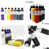 Tattoo Inks 7 Color Drop Pigment 250Ml Permanent Beauty Makeup Micropigment For Body Art Cosmetics Pure Plant 330G Delivery Health Ta Dhikn