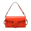 2024 quare bag flip over shoulder bag solid color chain genuine leather high-quality and large capacity