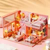 Arkitektur/DIY House DIY Dollhouse Wood Doll House Miniature with Furniture Kit Casa Musik Led Toys for Children Birthday Creative Presents L029
