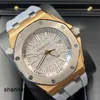Klassische Armbanduhr, taktische Armbanduhr, AP Royal Oak Offshore-Serie 15711OI.OO.A006CA.01, Roségold-Herrenuhr, Chronograph