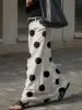 Klänningar yeezzi kvinnliga mode hög midja polka dot maxi kjolar botten 2023 ny sommar casual going ut långa kjolar för kvinnor