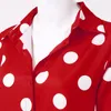 Casual Dresses Autumn Polka Dot Print Shirt Dress for Women Longeple Fashion Turn-Down Collar Elegant Pocket Streetwear Female