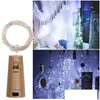 Stringhe LED Filo di rame Luci della stringa 2M 20Led Alimentato a batteria Fai da te Sughero Blight Vetro Led Bottiglia di vino Luce per Natale Festa di nozze Dro Dhzjv