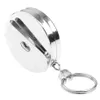 1st Heavy Duty Metal Chain Driveble Pull Key Ring Belt Clip Steel ID Card Holder Dractable KeyChain Key Card297b