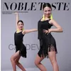 Scene Wear Child Women Latin Dance Dress for Girls Tassel Fringe Ballroom Salsa Tango National Standard Competition Practice Costumes