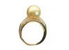 Cluster-Ringe: Wunderschöner 10–11 mm authentischer natürlicher runder Perlenring aus 925er Südchinesisches Meer-Gold