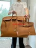 Bolsa artesanal de couro genuíno Bk50 Bolsas de alta capacidade Edição limitada Bolsas ultra grandes para homens e mulheres de grande capacidade com logotipo HBE2