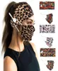 Women Headband And Face Mask Set Valentines Day Gifts Leopard Print Hair Accessories Head Band With Masks Button For Sport Yoga4114034