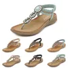 Böhmische Sandalen Damen Hausschuhe Keil Gladiator Sandale Damen elastische Strandschuhe String Bead Farbe 45 GAI