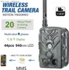 Cameras de chasse Suivi et appareil photo 2G MMS SMS GSM 20MP 1080P Infrarouge sans fil cellulaire Mobile Vision nocturne Wildlife HC810M Q240306