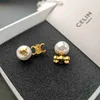 مسمار stud luxury Big Pearl Brand Designer Earrings Women Women Studs Charm Brincos Double Side Ball Elinings Elring Ear Rings Jewelry 240306