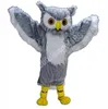 2024 Halloween Grey Owl Birds Mascot Costume High Quality customize Cartoon Plush Tooth Anime theme character Adult Size Christmas Carnival fancy dress