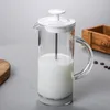Mousseur à lait manuel mousseur en verre cafetière maille presse française fabricant cruche mélangeur crémier outils de cuisine 240304