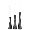 Candle Holders 3Pcs Vintage Pillar Set Metal Candlestick Holder Stands