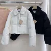 23SS Designer Cotton Jacket Kvinnor Vinterjackor Ny mode Solid Color Cardigan Coat Trend Short Letter Print Coats Women Parkas