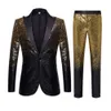Wysokiej jakości (Blazer + spodnie) moda męska elegancka swobodna drużb