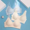 Bras Seamless Underwear Women's Detachable Inner Cup Without Steel Ring On The Support Small Chest Gathered Lace Beautiful Back Bra