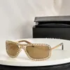 2024 Diamonds Luxury Designer Solglasögon Pilot Goggle Solglasögon med Box For Women Anti-UV400 Top Quality Famous Classic Retro Brand Fashion Sunglasses A7155C