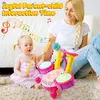 Kinder-Schlagzeug-Set für Kleinkinder, Musikinstrumente für Babys, Spielzeug für Kleinkinder, Mädchen, Mikrofon, Lernaktivitäten, Geschenke 240226