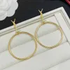 Klassische Mode Titan Stahl 18K Gold Designer Marke Ohrring für Frauen Einfache Mode Frauen Buchstaben Ohrringe Schmuck Geschenke Hochzeit für die Braut