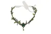 Witch Forest Elf Hair Tiara Crystal Crescent Moon Leaf Crown Pixie Jewelry for Women 240306