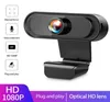 Caméra Web Webcam HD 1080P Microphone de réduction de bruit intégré Angle de vue 30 ° Webcam Camara Web Cam pour ordinateur portable de bureau 3754670