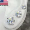 Stud 3mm-10mm klasik mossanit vidalı küpeler lüks mücevher 925 STERLING Gümüş Moissanit Pırlanta Kulak Saplama Erkekler Kadın Hediye 240306