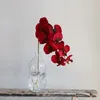 Decorative Flowers 36.6" Dark Red Fake Orchids-10heads Artificial Phalaenopsis Orchid Stem DIY Office/Wedding/Home/Holiday/Kitchen