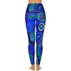 Leggings pour femmes rétro carré imprimé cercles bleus pantalons de yoga de course push up mode leggins modèle à séchage rapide collants de sport XL XXL