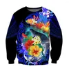 Sweats à capuche pour hommes HX Splicing Hommes Sweat-shirt 3D Graphique Pohnpei Tribu Polynésienne Tatouage Imprimé Floral Sweatshirts Casual Harajuku Vêtements