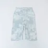 LL DONNE Summer Nude 5% Shorts Tie Dyed Yoga, sport secchi rapidi europei e americani, vestibilità stretta, addestramento di jogging elastico ad alta vita