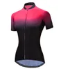 2021 Fietsshirt Dames Korte Mouw Ademend Fietsshirt Tops 2021 Zomer Rood Zwart Gradiënt Fietsshirt Fietskleding3365483