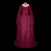 Платье Макси-платья для женщин Средневековое винтажное платье Платья с открытым вырезом с длинными рукавами-бабочками на шнуровке Косплей Вечерние платья для выпускного вечера