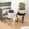 Arts And Crafts Mini Floor Standing Three Legged Potted Plant Indoor Office Desk Succent Pot Rack European Style Living Room Balcony Dhj5N