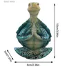 Objets décoratifs Figurines Ornements décoratifs en résine exquise méditation tortue statue d'animal décorations artisanat en résine T240306