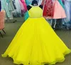 Bright Yellow Pageant Dresses for Infant Toddlers Teens 2022 Beading Neck ritzee roise ALine Chiffon Long Little Girl Formal Part3461961