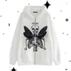 Men's Hoodies Sweatshirts Hoodies Black Rhinestones Skeleton Star Anime Y2k Sweatshirts Zip Hoodie Oversized Goth Jackets American Fashion -sell 2436