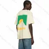 Rhude Print -logotyp Stor fashionabla mäns och kvinnors korta ärm Hög gatakvalitet Löst plus -storlek Parutrustning Amerikanskt modemärke Rhude T -shirt kortärmad