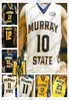 Murray State Racers #10 Tevin Brown 5 Marcus 3 Isaiah Canaan 23 KJ Williams Brion Sanchious Maglia blu navy gialla bianca S-4XL6186527