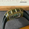 Relógio emocionante agradável relógio RM Tourbillon série RM59-01 limitado a 50 relógios de material nano carbono Kiwi