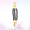 Broches Clip para suéter Perlas creativas Cárdigan con hebilla de pato dorada para ropa de vestir (negro)
