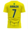 23 24 Al Nassr FC Soccer Jerseys Ronaldo 2023 2024 Accueil Jaune Extérieur CR7 Gonzalo Mane Martinez Talisca FANS Player Version Hommes Kit Football Shiirt Al-Nassr