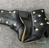 Designer-Damenstiefel, Plateau-Stiefelette mit Fransen, Schneestiefel, Marmont-Booties, High Heels, zweifarbige Hardware, echtes Leder, Winterschuhe, Größe