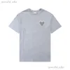 Amis Paris Mens 디자이너 T 셔츠 Ami 셔츠 자수 레드 하트 컬러 빅 사랑 둥근 목록 짧은 슬리브 Tshirt 동일한 단락 Ami 5705를 가진 남성과 여성을위한 셔츠