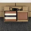 Männer Designer Brieftaschen kurze geschäftliche Geldbörsen lässig Cowhide Halbfalt Wallet Card Halter Keychain Geschenkbox