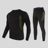 Herren-Trainingsanzüge, Herbst-Winter-T-Shirt-Hosen-Set, Thermo-Unterwäsche, Rundhals-Langarm-Pyjama mit schmaler Passform, elastisch