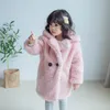 Down Coat Boys Furry Futro odzieży wierzcha Dziewczyny luźne faux długie kurtka Thicke dla dzieci ciepła swobodna wiatrówka