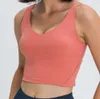 Lululemeni hizalanan tank üst u bra yoga kıyafeti kadınlar yaz seksi tişört katı mahsul üstleri kolsuz moda yelek 17 renk 1102ess