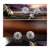 Stud Moda 925 Sterling Sier Crown Cz Simated Diamante Brincos Para Mulheres Homens Jóias De Casamento Presente Drop Delivery Jóias Earrin Dhrno